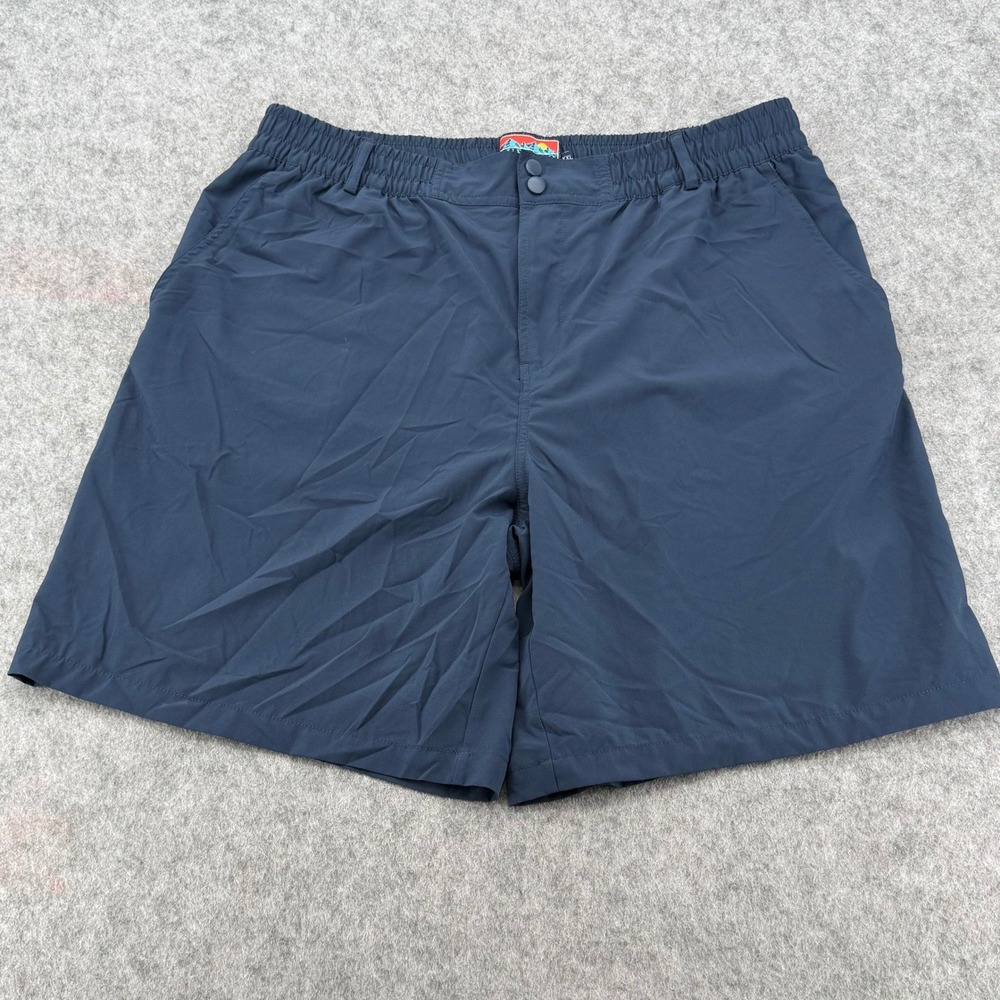 Burlebo Mens Performance Shorts Navy Blue XXL Elastic Waist Activewear Stretch